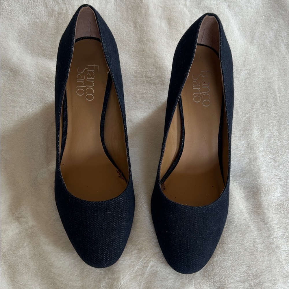Like new Franco Sarto denim block heels size 8